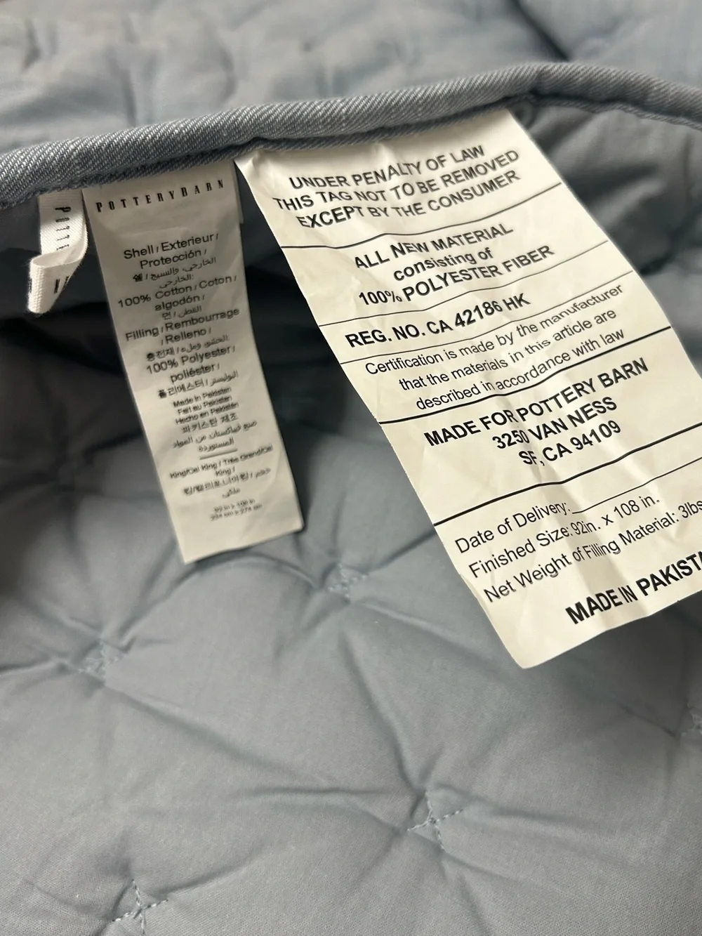 Pottery Barn Cotton Cross Stitch quilt king